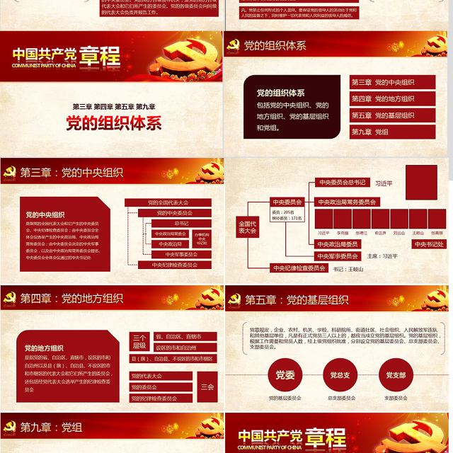 党课PPT模板党章(2012年修改版本)课件讲稿党建素材背景--含讲稿
