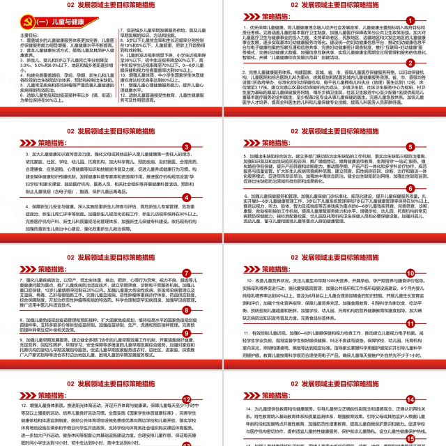 中国儿童发展纲要PPT红色卡通加快完善保护儿童权利的法律体系强化政府责任提高儿童工作的法制化和科学化水平党课课件