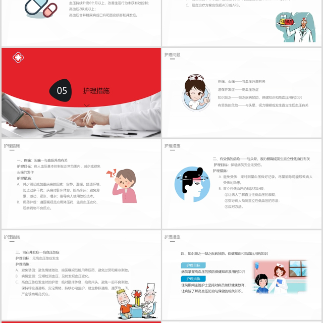 简单卡通版高血压的护理业务医疗相关PPT模板