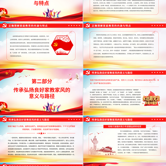 高度重视家庭家教家风建设PPT红色党政风党员干部深入学习《决议》专题党课课件