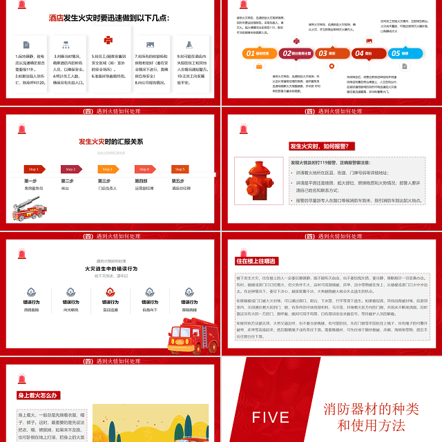 酒店消防培训PPT简洁精美普及消防知识PPT