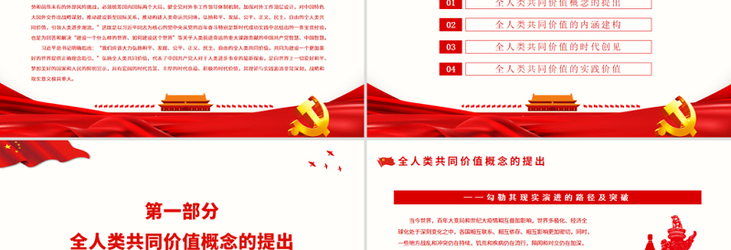 论全人类共同价值的时代意义PPT红色党政风党员干部深入学习《决议》专题党课