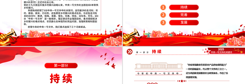 2025中央一号文件的关键词PPT乡村振兴主题课件