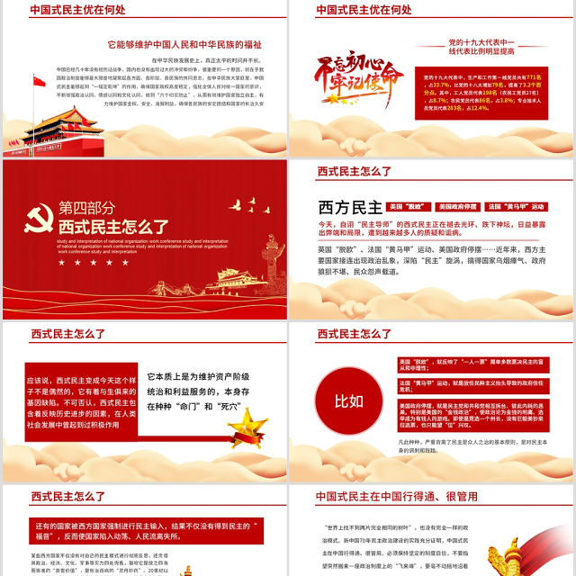 党政党建党课中国式民主为什么符合国情主题PPT模板