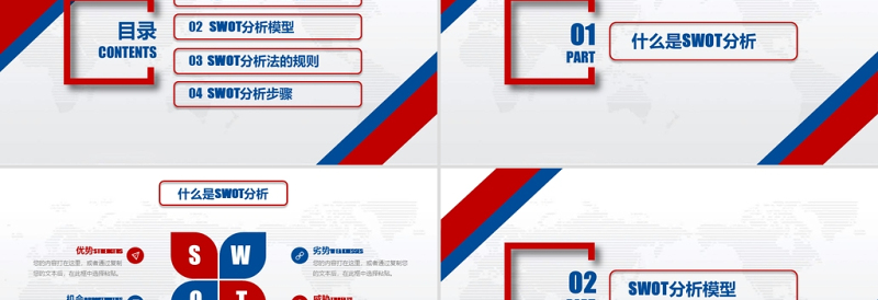 2021商业会议演讲SWOT分析实用企业个人商业分析案例优劣势商务报告模板