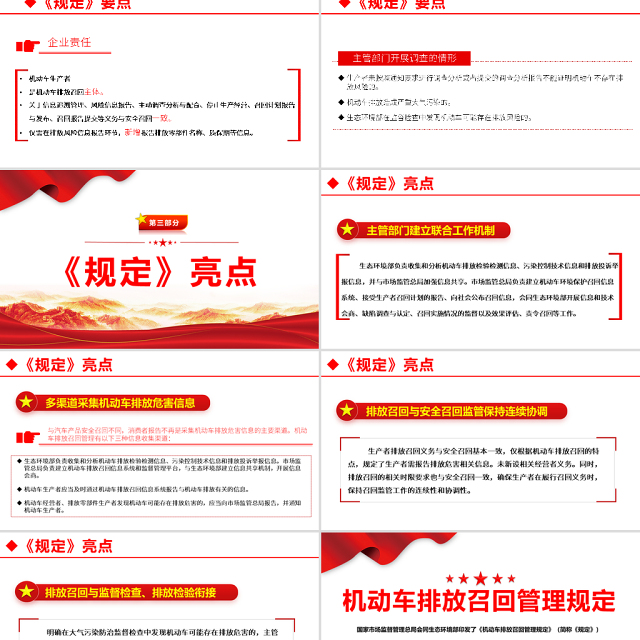 2021机动车排放召回管理规定PPT专题系列党课课件模板下载