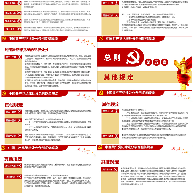 原创学习新修订中国共产党纪律处分条例PPT-版权可商用