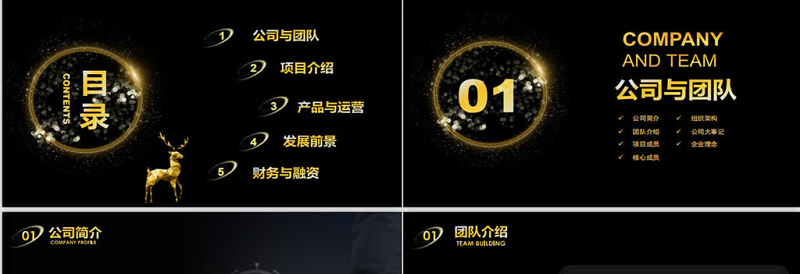 黑金色高端商务企业融资招商项目商业计划书创业计划书PPT模板