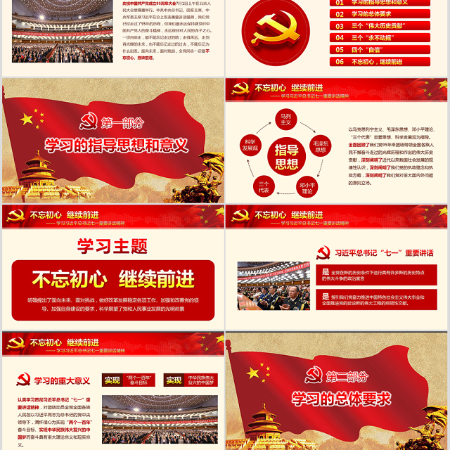 不忘初心继续前进七一讲话精神党课学习