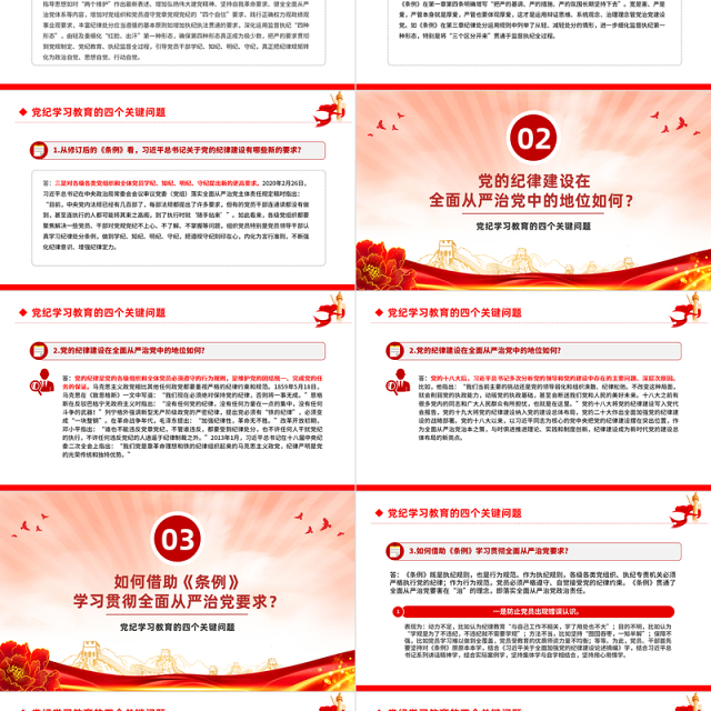 党纪学习教育的四个关键问题PPT党建风党的纪律建设专题党课
