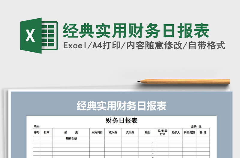 2021年经典实用财务日报表