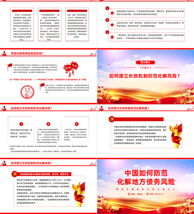 两会中国经济问答之三PPT大气简洁中国如何防范化解地方债务风险课件