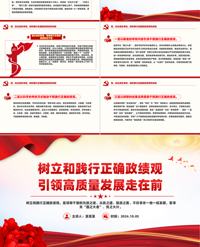 党建风树立和践行正确政绩观引领高质量发展走在前PPT党课课件