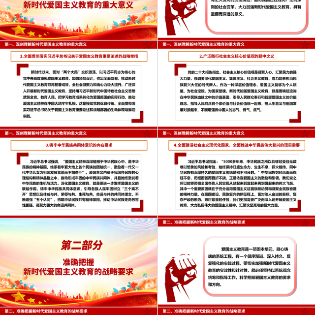 全面大力推进新时代爱国主义教育ppt红色大气风爱国主题教育党课课件
