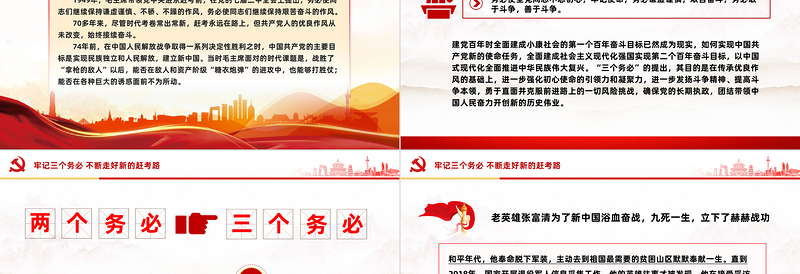 精美创意2024牢记三个务必不断走好新的赶考路PPT党课课件