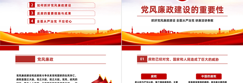 2023反腐倡廉PPT红色大气党风廉政建设专题微党课课件下载