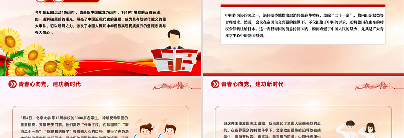 纪念五四运动106周年主题班会PPT课件下载