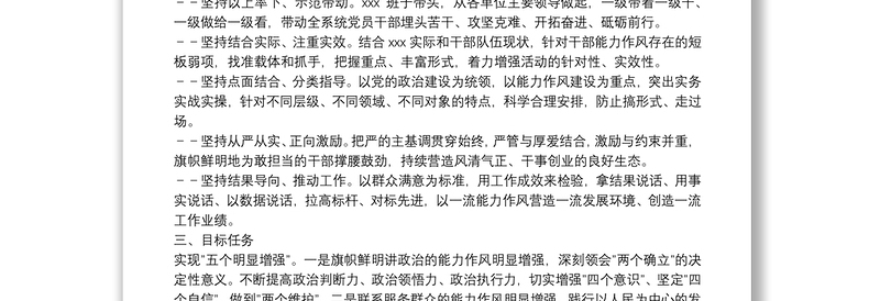 关于在X系统开展”能力作风建设年”活动的实施方案
