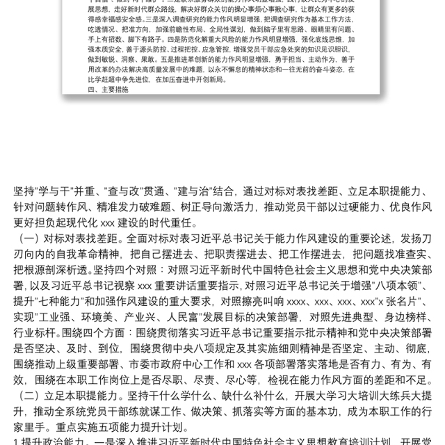 关于在X系统开展”能力作风建设年”活动的实施方案