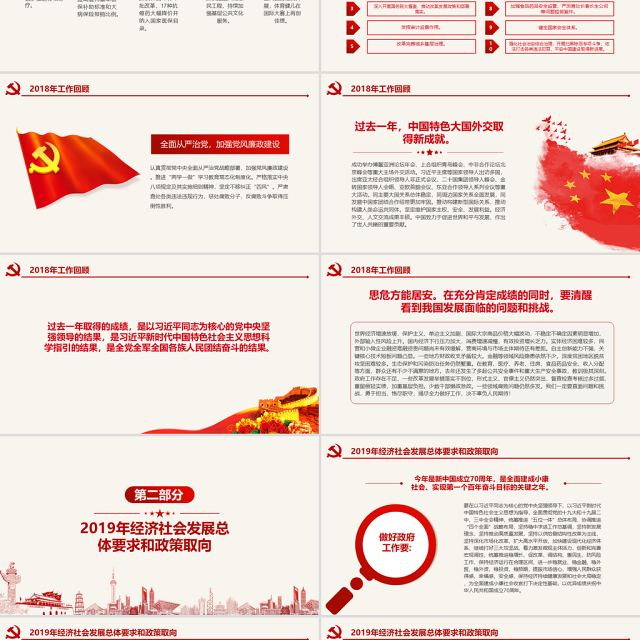 原创2019全国两会政府工作报告学习解读PPT-版权可商用