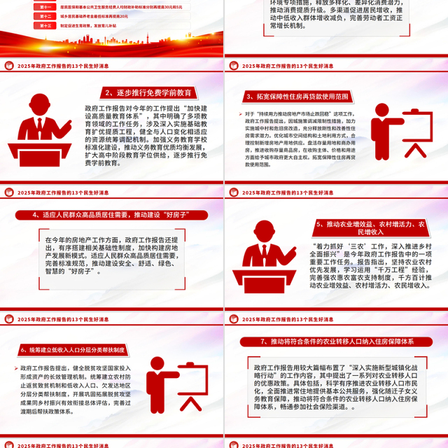 2025年政府工作报告的13个民生好消息PPT两会专题课件