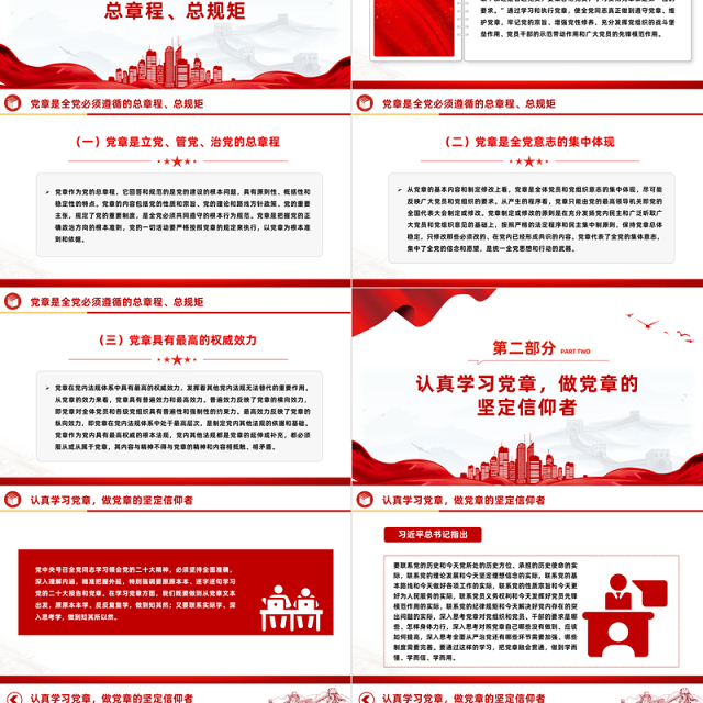 党章专题PPT党员及入党积极分子认真学习党章严格遵守党章党课