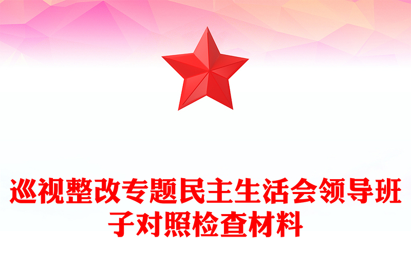 巡视整改专题民主生活会领导班子对照检查材料