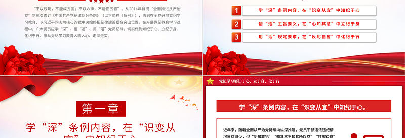 要知于心立于身化于行PPT红色大气党纪学习教育微党课