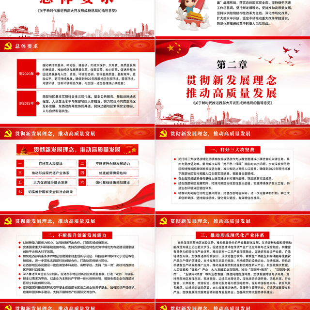 党课学习关于新时代推进西部大开发形成新格局的指导意见PPT