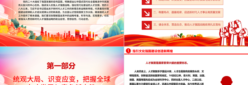 2023塑造新时代人才强国体系化竞争力ppt大气精美风深入贯彻新时代人才强国战略党组织专题教育党课课件
