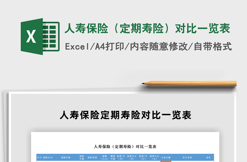 2021年人寿保险(定期寿险)对比一览表