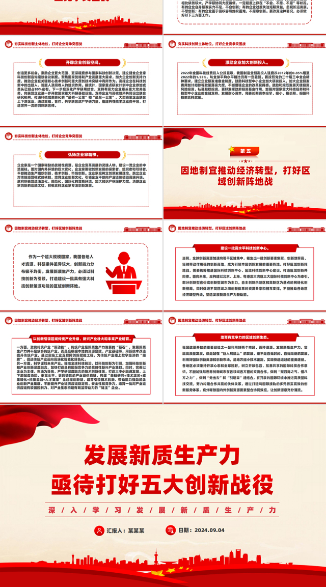 发展新质生产力需要打好五大创新战役PPT党建风深入学习发展新质生产力课件