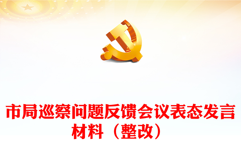 市局巡察问题反馈会议表态发言材料(整改)