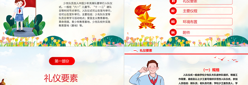 2024中国少年先锋队入队仪式仪程规范(试行)PPT卡通党政风红领巾少先队知识宣传教育课件