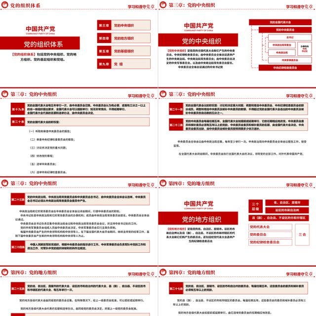 2022中国共产党章程全文解读PPT极简风党章发展历程及新党章全文党员学习专题课件下载