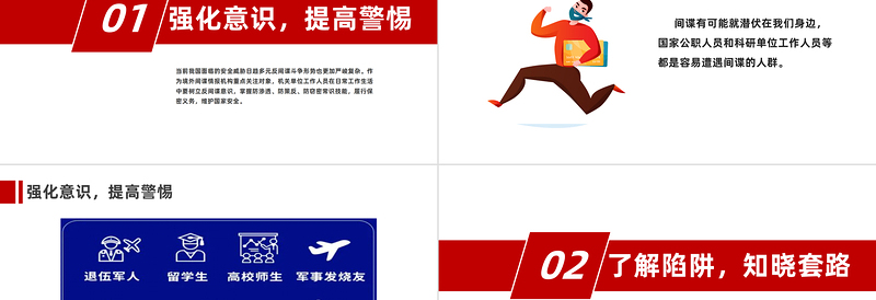 反间谍教育PPT简洁风机关单位工作人员防范间谍行为须知课件