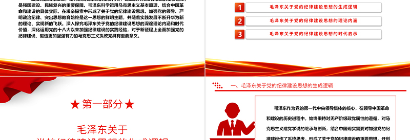 深入研究毛泽东党的纪律建设思想理论内涵及时代价值ppt红色精美加强党的纪律建设党组织微党课