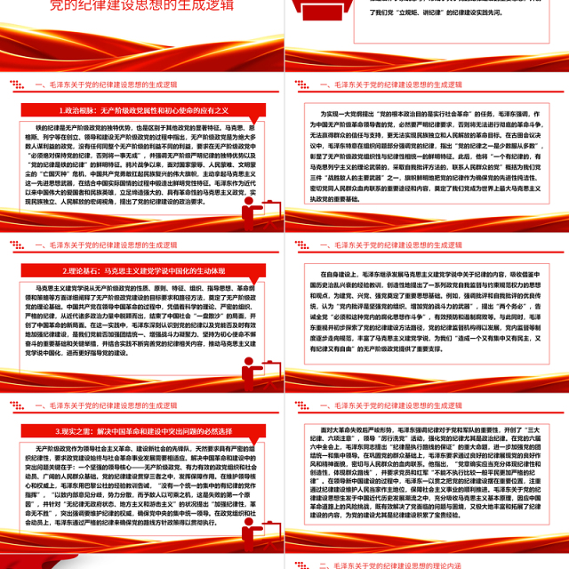 深入研究毛泽东党的纪律建设思想理论内涵及时代价值ppt红色精美加强党的纪律建设党组织微党课