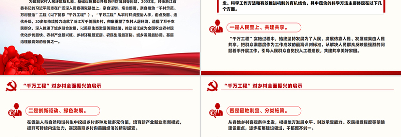 红色精美“千万工程”对乡村全面振兴的启示PPT课件
