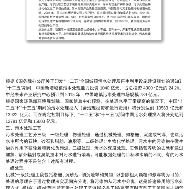 污水处理调查报告