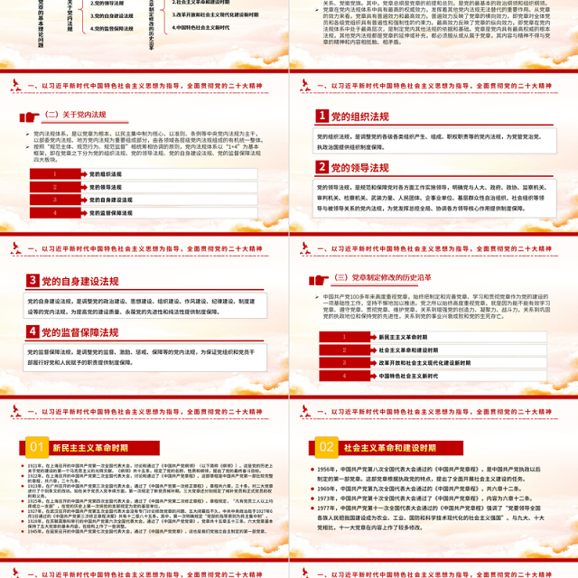深刻认识把握党章的重要性PPT红色精美认真学习党章微党课