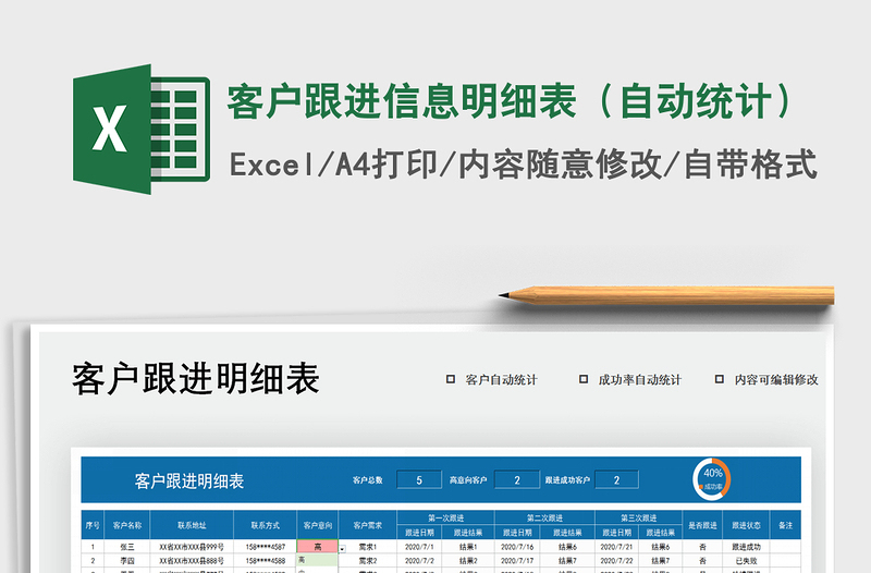 2021年客户跟进信息明细表(自动统计)