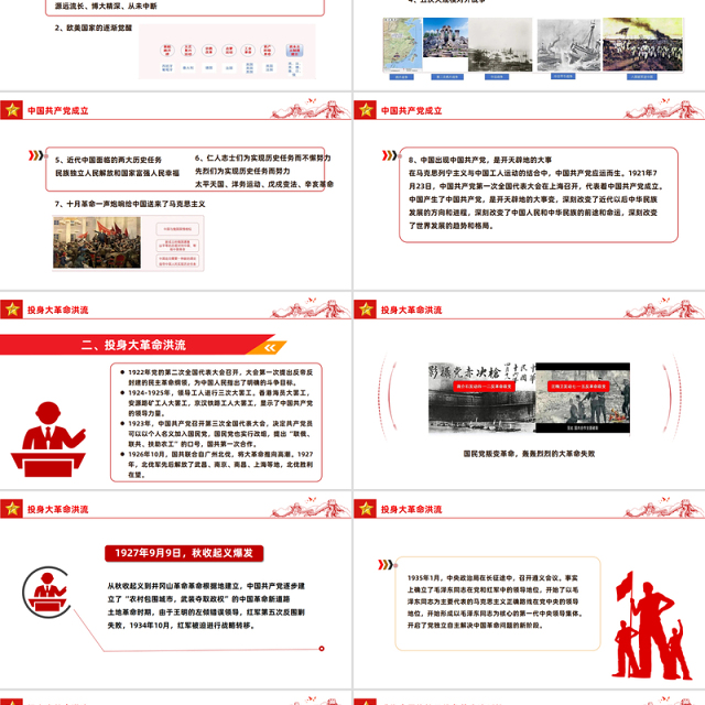 建党104周年PPT红色简洁党的百年光辉历程和历史经验课件