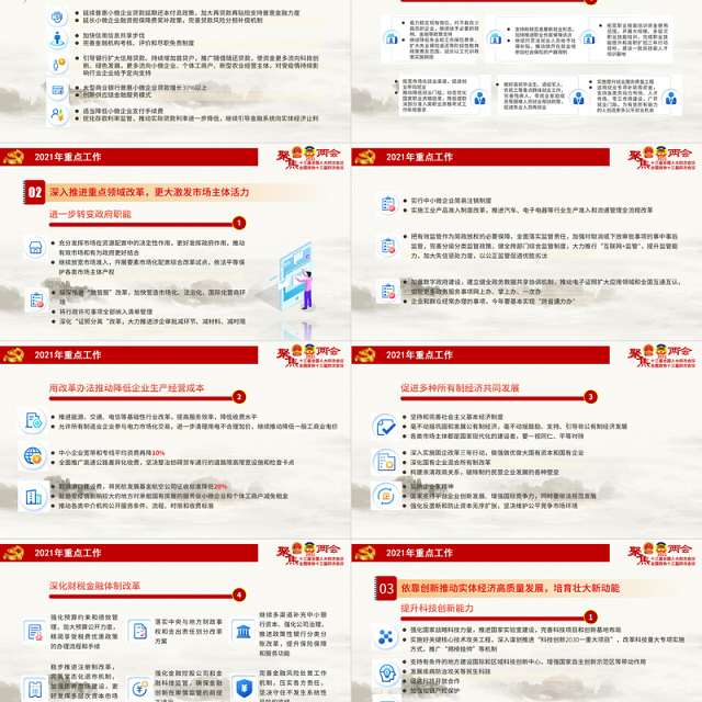 简约2021年全国两会政府工作报告学习解读PPT聚焦2021全国两会