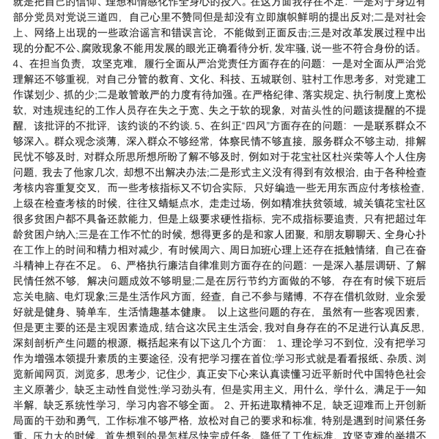 民主生活会 民主生活会20xx年