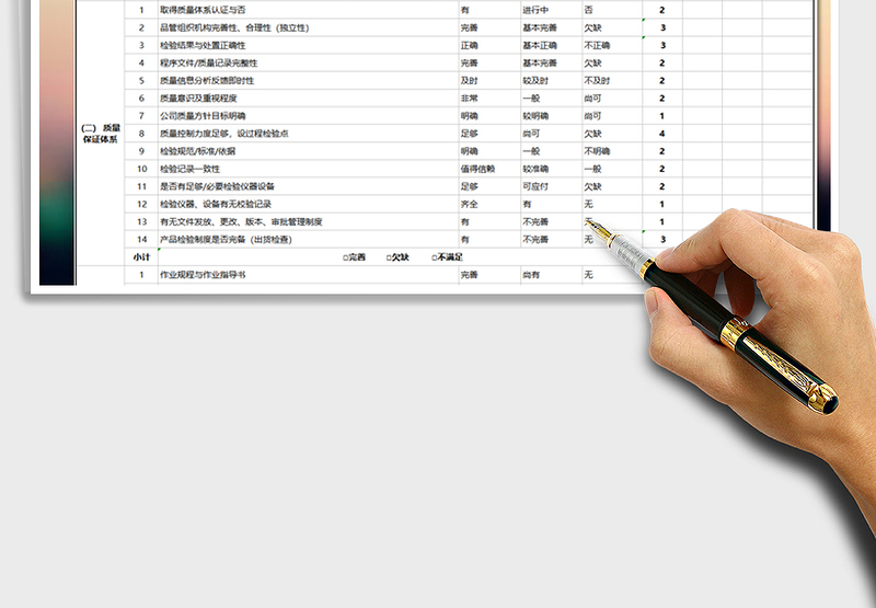 2021年供应商评估表-考核表