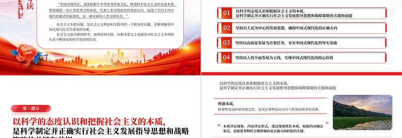 中国式现代化PPT红色简洁中国式现代化体现科学社会主义的先进本质基层党组织微党课宣讲课件