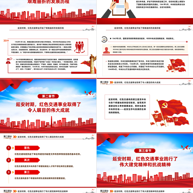 党的红色交通线PPT大气精美党史学习教育专题党课