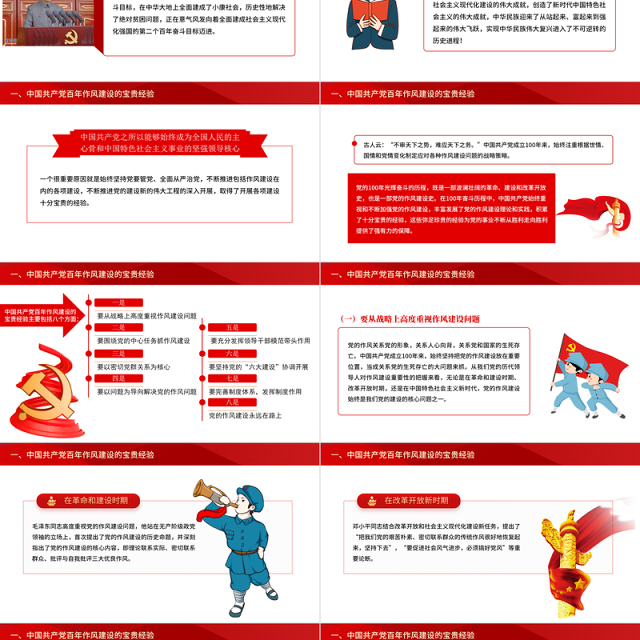 2021中国共产党百年作风建设宝贵经验与新时代作风建设重要贡献PPT红色党员干部党风廉政建设党课课件下载