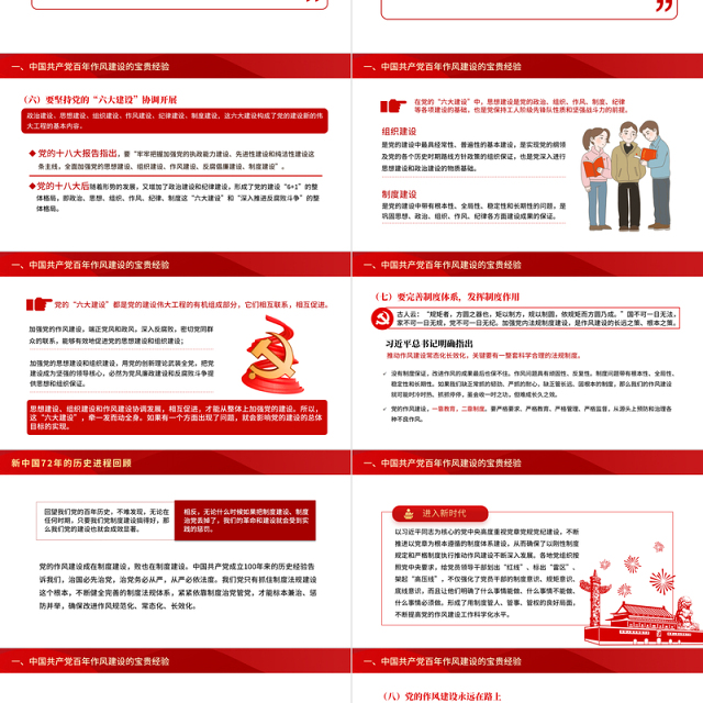 2021中国共产党百年作风建设宝贵经验与新时代作风建设重要贡献PPT红色党员干部党风廉政建设党课课件下载